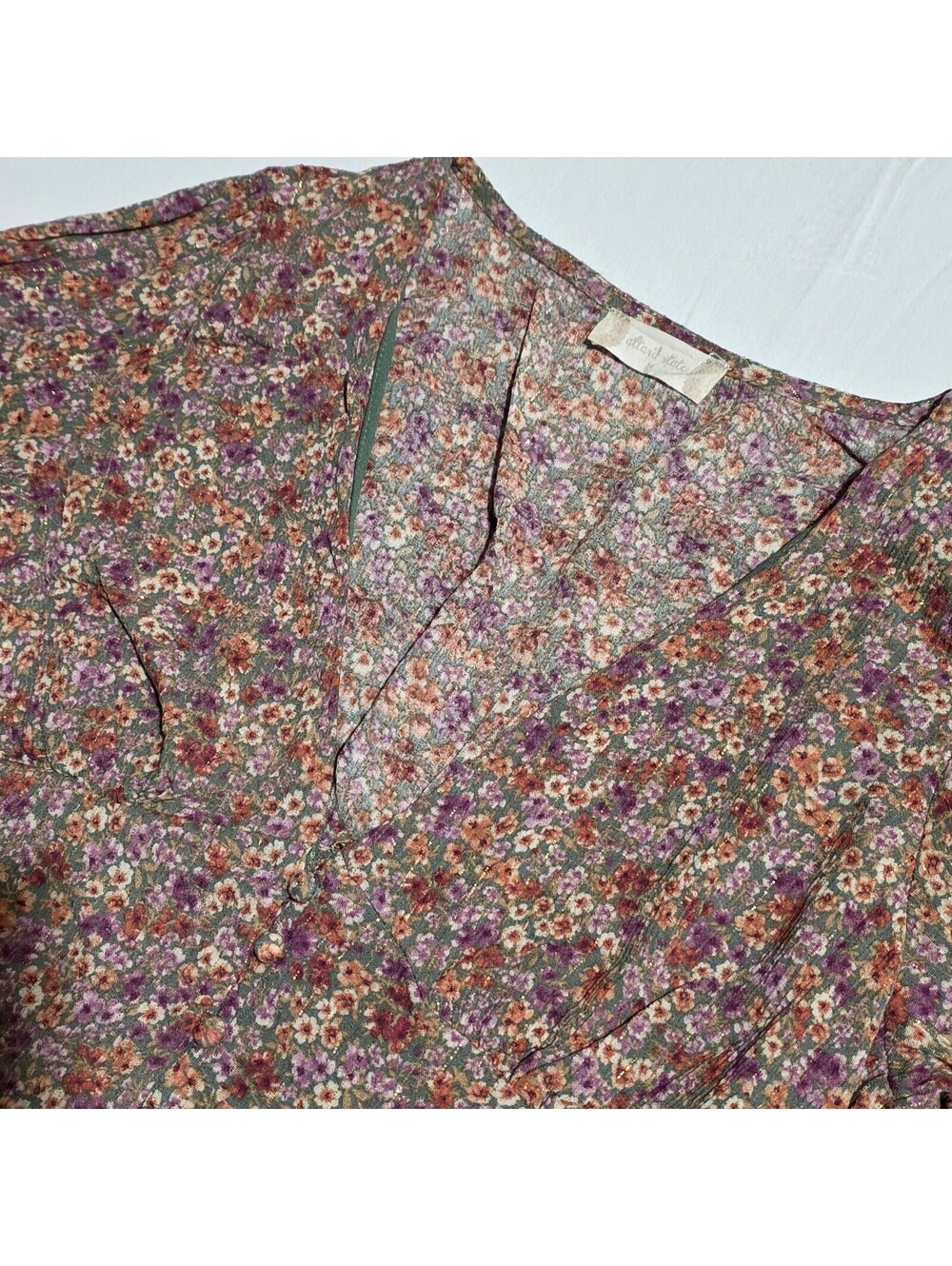 Altar'd State Cottagecore Floral Crop Top Size M Long Sleeve Boho